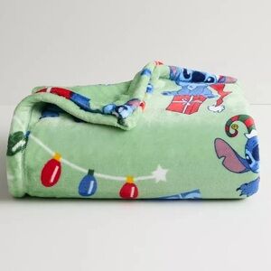 Disney The Big One Stitch Christmas holiday plush throw blanket NWT